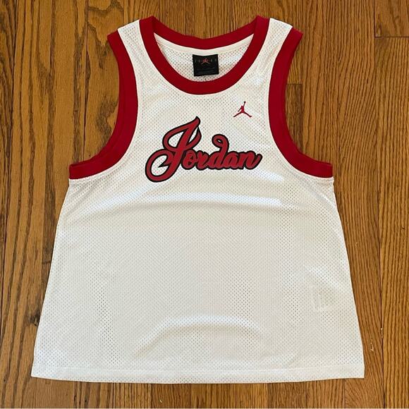 Jordan Jersey 23 Tank Top Sleeveless Mesh Basketball White Red WOMEN'S XS - Picture 3 of 10
